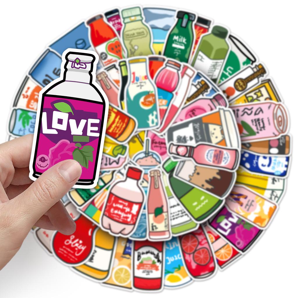 50 Drink Bottles Doodle Personalized Cartoon Hand-drawn Children's Hand-book DIY Water Cup Suitcase Sticker Waterproof