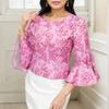 ZANZEA Casual U-Neck 3/4 Flounce Sleeve Floral Printed Blouse