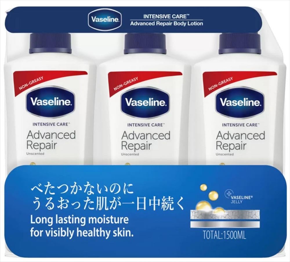 

Лосьон для тела Vaseline Advanced Repair, набор из 3 флаконов, 500 мл чистый