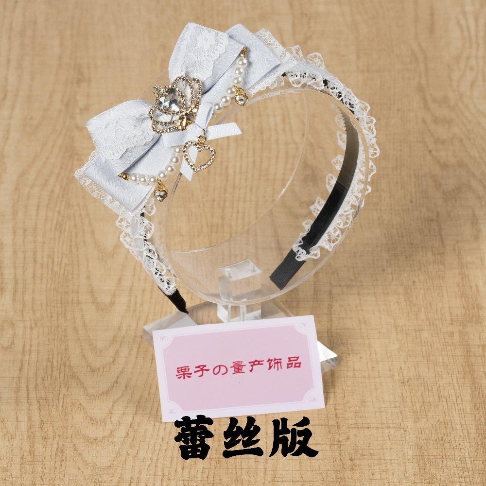 Japanese Side Bow Headband Crown Pearl String Headband Lolita Hairy Clip Korean Accessories