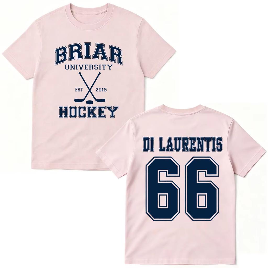 2026 Summer Fashion Trendy Tee Off Campus TV Series T-shirts Di Laurentis 66 Briar University Hockey T-shirt Men Women Fashion  Oversized Tshirt