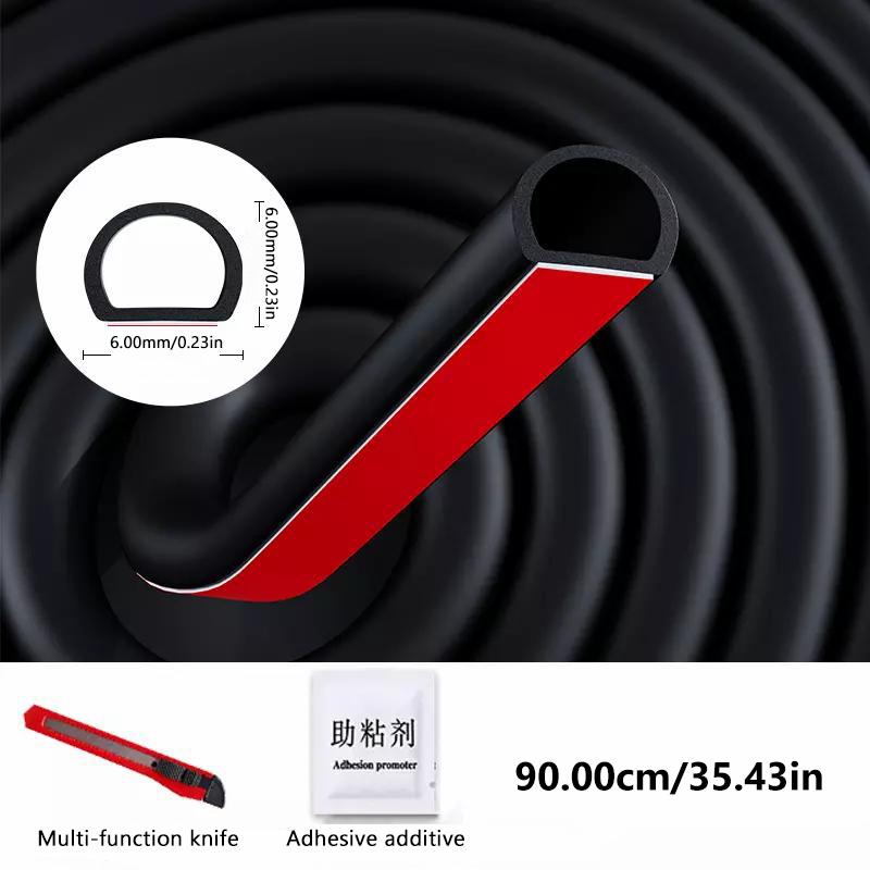 

SEAMETAL 90cm Car Fuel Cap Seals Strip Charging Port D-shaped Seal Strip Dustproof Waterproof Gasket Automotive Weatherproof Auto Seal 90cm чорний