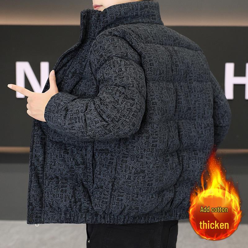 Мужская зимняя вельветовая хлопковая ветрозащитная куртка с воротником-стойкой M