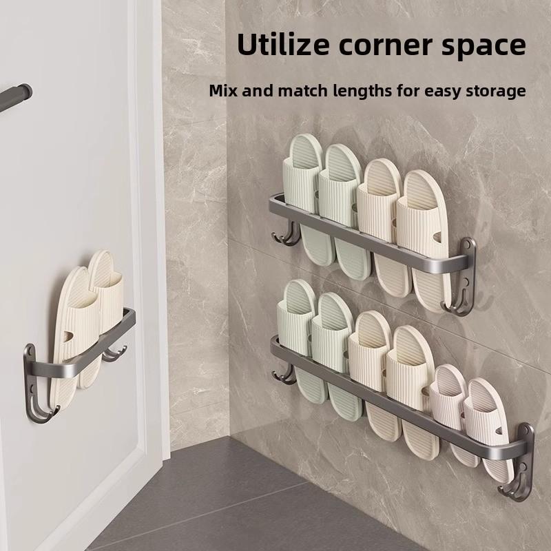 Modern Space Aluminum Wall Mount Shoe Rack With Waterproof Design For Bathroom And Kitchen Storage