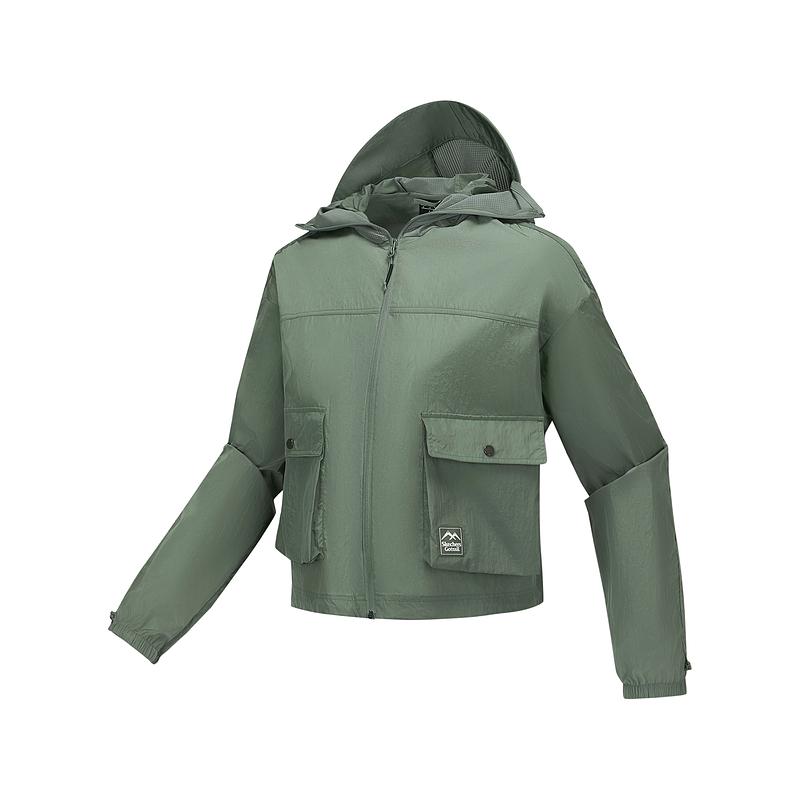 Skechers Sport Lifestyle Series Logo Waterproof Windproof Hooded Long Sleeve Jacket Women Jacket Tequila-Green P125W123-035Z S