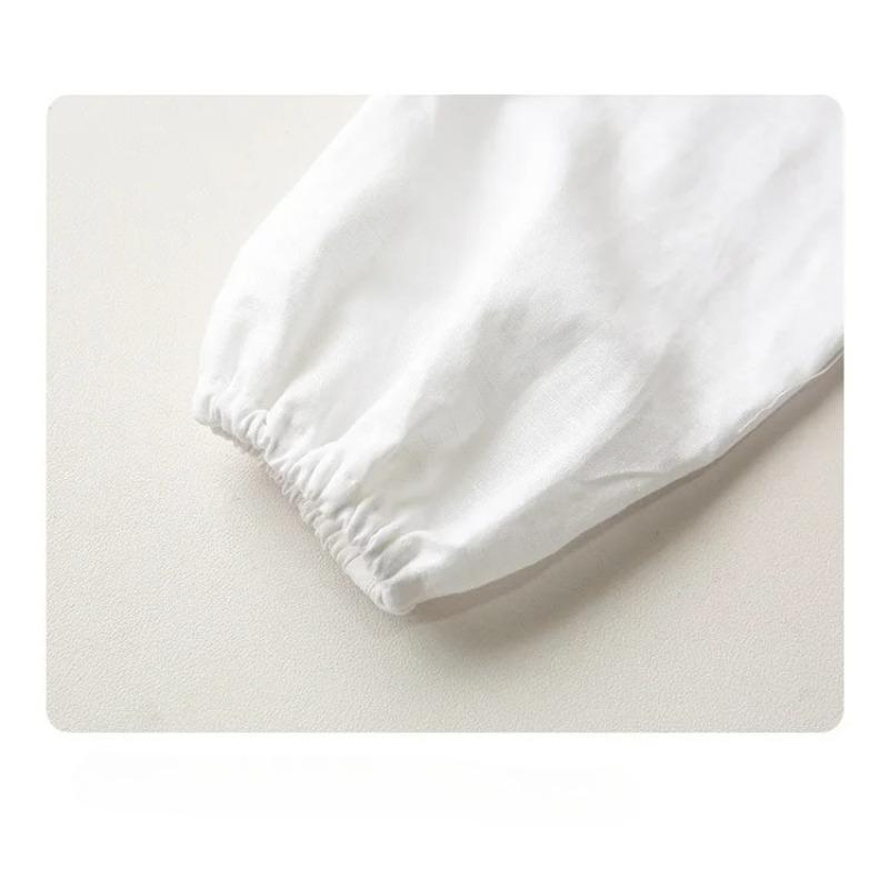 Boy's Buttons White Shirt Autumn Children Casual Lapel Collar Long-Sleeved Shirts Cardigan Girls Blouse