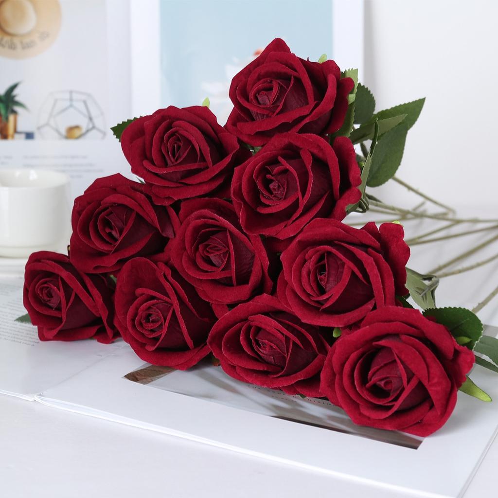 Artificial Highly Realistic Rose Bouquet for Valentine's Day Wedding Home Decoration Flowers Living Room Dining Table
