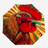 1pc Colorful Rooster Design Automatic Opening/Closing Umbrella with Foldable Design, Iron Frame, Outdoor Use, Festival Gift, Suitable for Fans, Travel