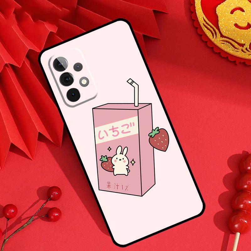 Cute Strawberry Milk Box Case For Samsung Galaxy M34 M54 M32 M52 M15 M11 M12 M13 M14 M06 M16 M36 M56 M31 M53 M35 M55