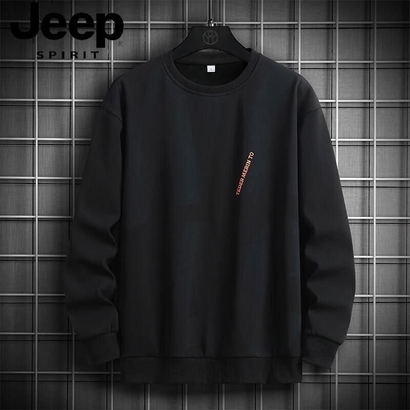 JEEP SPIRIT Men's Loose-Fit Round Neck Sweatshirt