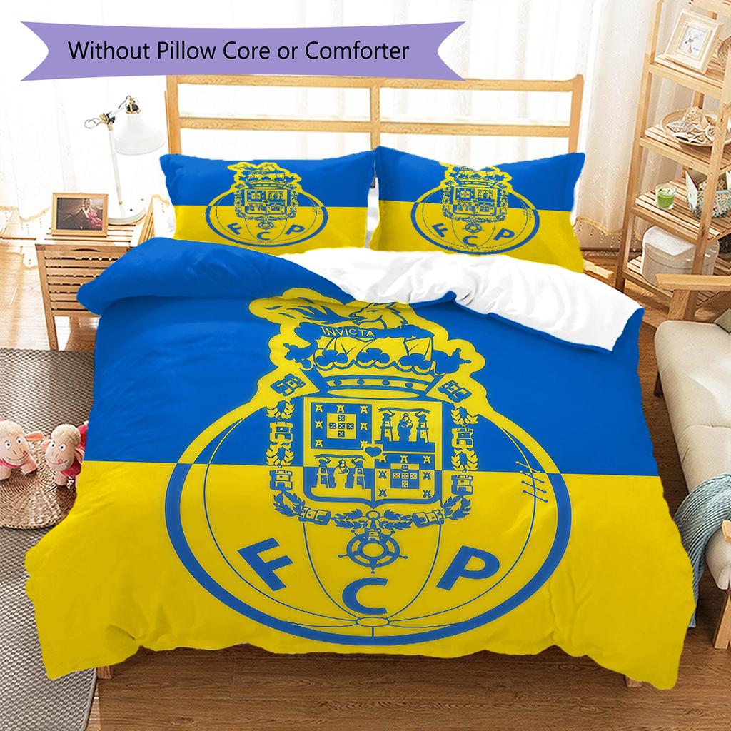 Juego de edredón y fundas de almohada del club de Oporto Decoración del hogar Regalo de cumpleaños (1 * funda nórdica + 2 * fundas de almohada, sin núcleo)