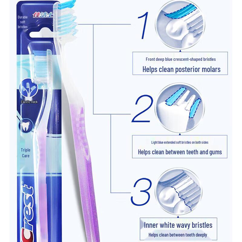 Crest Szczoteczka do zębów Triple Care z miękkim włosiem 3-pak