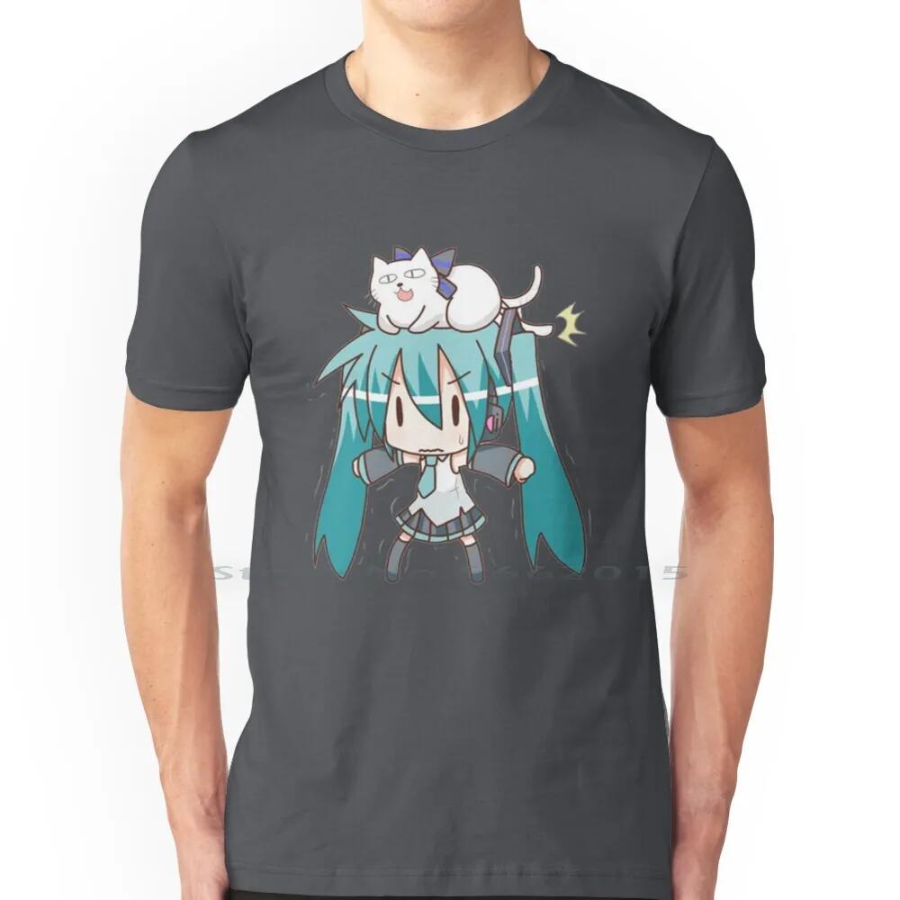 Miku T Shirt 100% Cotton Kawaii Manga Anime Girl Japanese Short Long Sleeve Tee Top