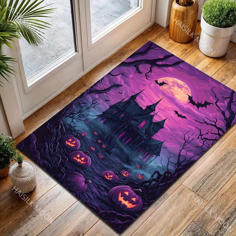 Spooky Castle Halloween Decoration Carpet for Living Room Bedroom Bedside Floor Mat Cloakroom Sofa Area Rugs Luxury Gifts