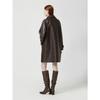Cc Collect Fake Leather Stand Collar Long Jacket C254psf513
