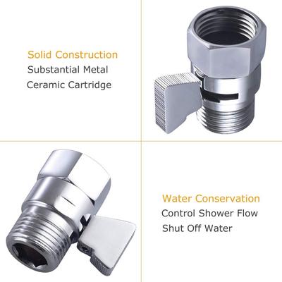Langlebiges Messing Duschflussregulierungs-Winkelventil Keramik Silber Messing Handbrause Direktventil Ventil Wassermengenregulierer Arbeiter
