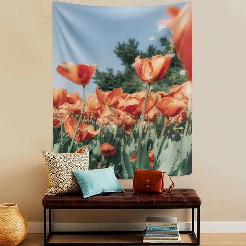 Tulip Flowers Wall Decor Tapestry Home Living Room Tapestry