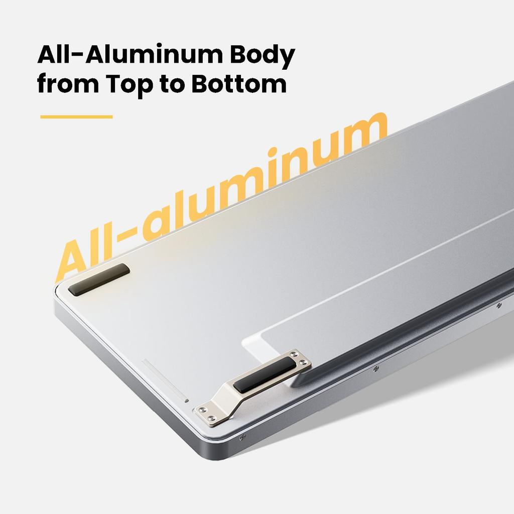 Lofree FLOW Mechanical English Silver Standard Key GHOST Technical Standards Certification Certified Low-Profile Keyboard, Layout, White, Switches