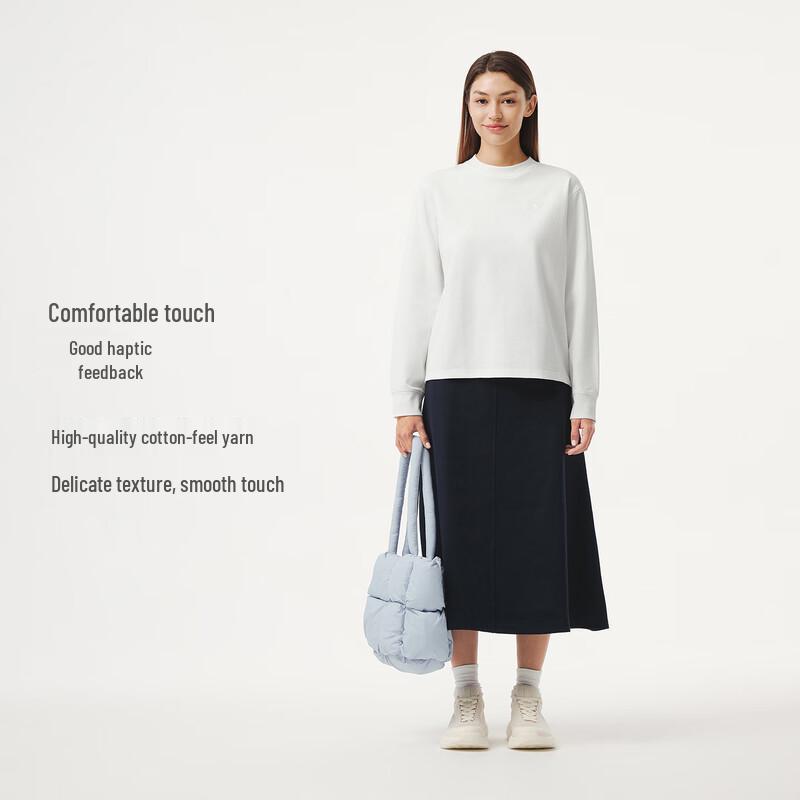 Women's Cropped Long-Sleeve Round Neck Sweatshirt