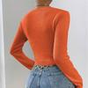 Autumn And Winter Slim Women's Fashion Solid Colour Versatile Round Neck Design Cross Knit Top Sweater