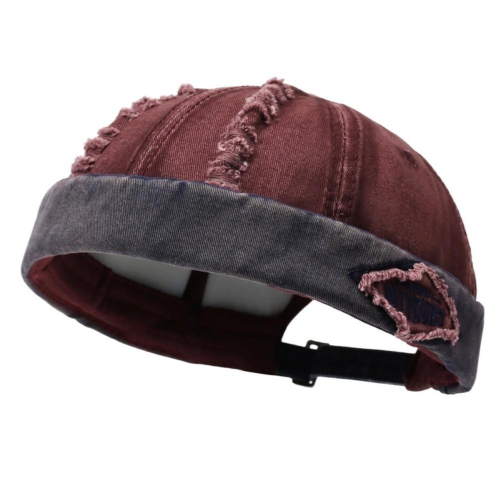 

Streetwear Brimless Skullies Cap Lightweight Skullcap Fashion Melon Skin Hat Outdoor червоний