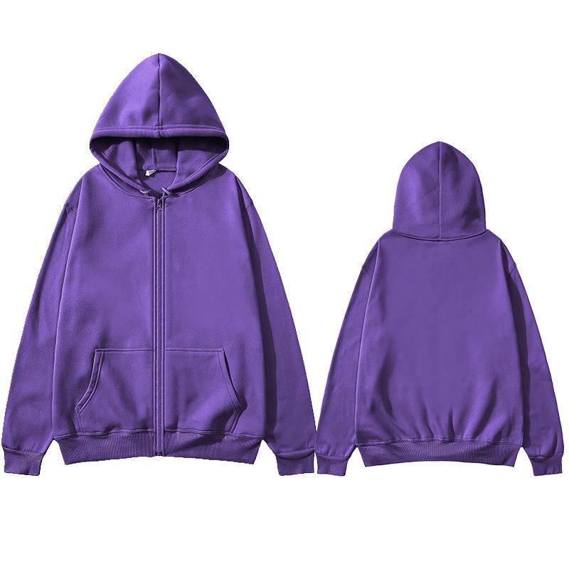 Unisex Zipper Hoodie - Velvet-Lined, Thick, Fashionable, for Autumn/Winter