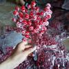 10PCS Artificial Frosted Red Berry Christmas Decoration Snow Fruit Ornament Winter Home Decor