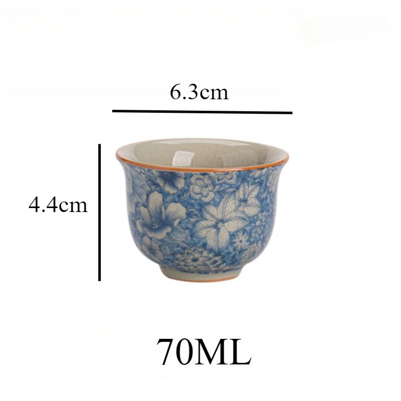 Ceramic Flower Teacups Household Ceramic Tea Cups Personal Use Teacups Kung Fu Tea Set