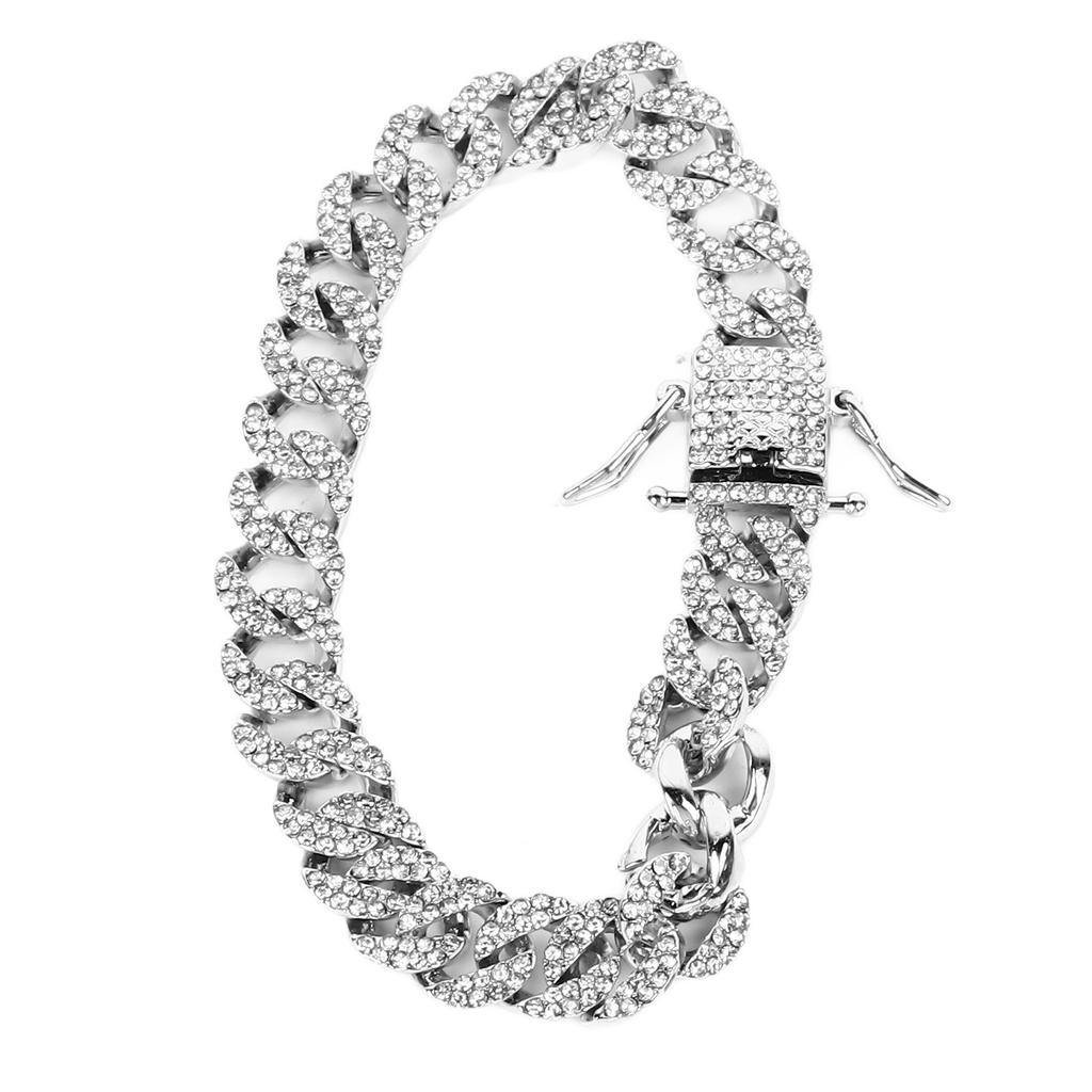 Men Necklace 20cm Silver Zinc Alloy Simple Stylish Link Chain Necklace for Street Party