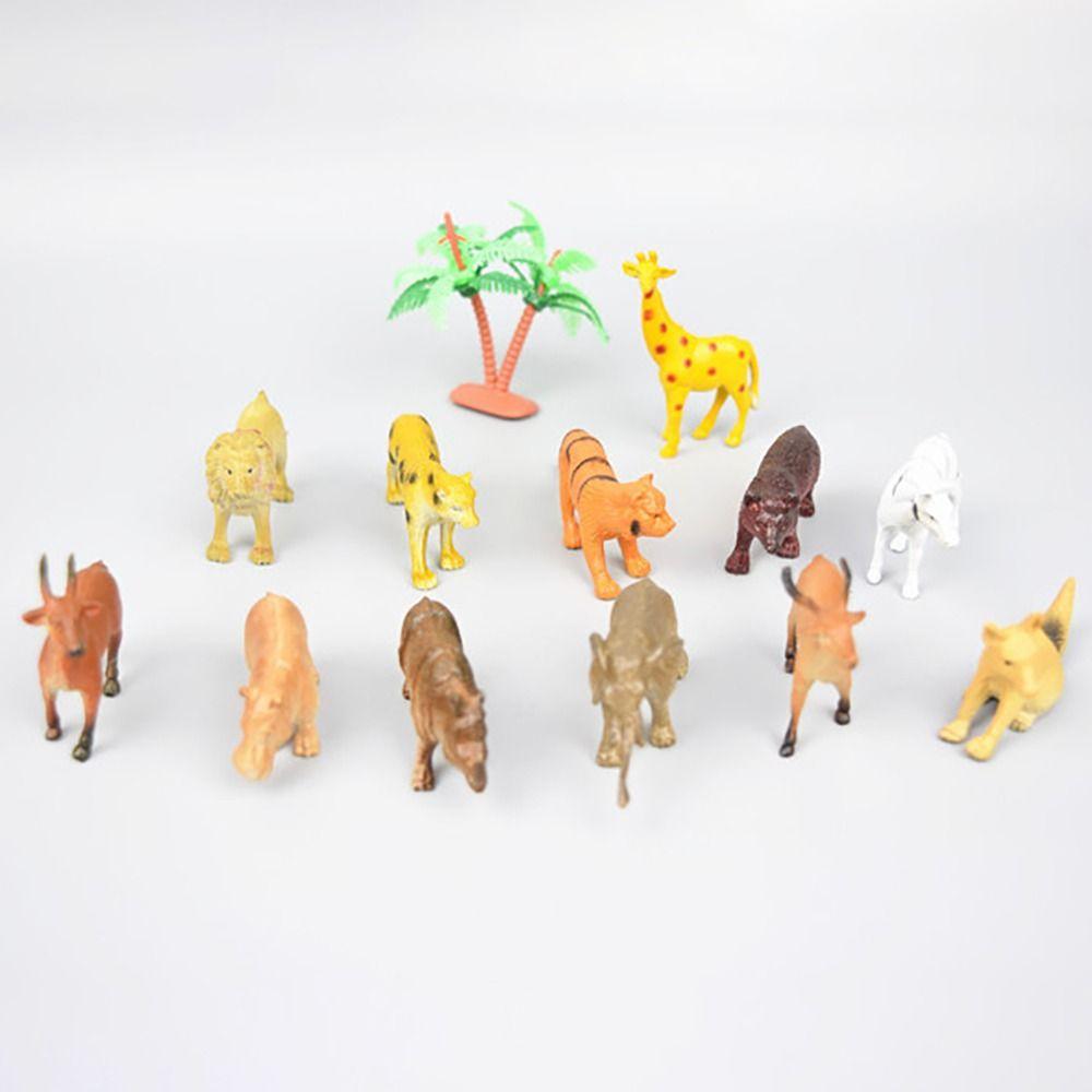 12PCS Multicolor Mini Dinosaur Action Figure Farm Animal Safari Animal Toys  Early Learning
