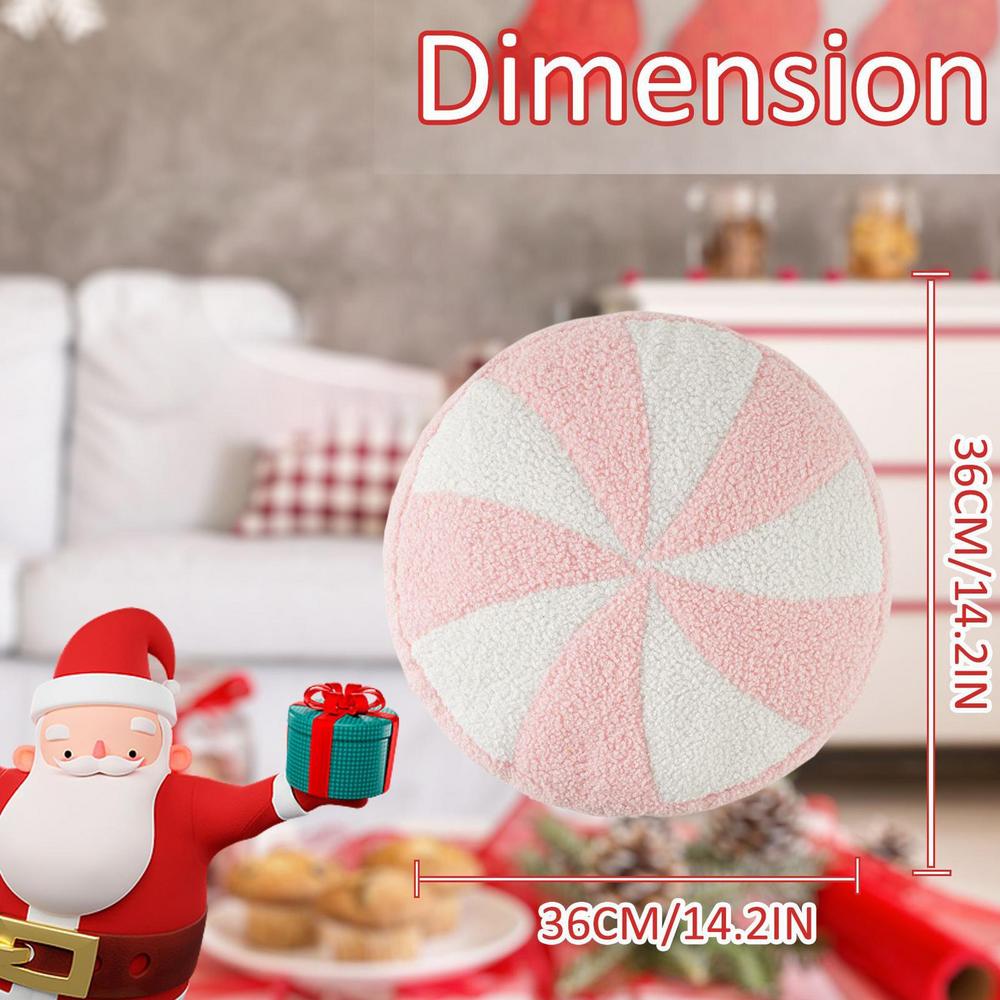 2025 Christmas Candy Plush Pillows 36cm Holiday Theme Decorative Cushion for Chair Bedroom Living Room Dorm Apartment 5600₽