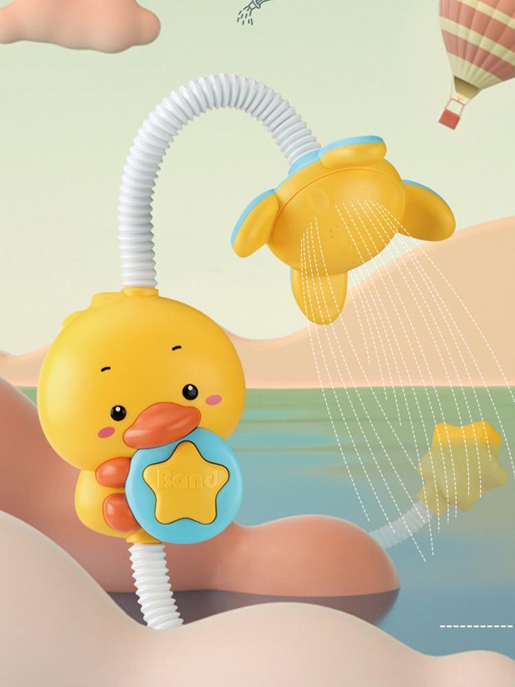 Baby Shower Toy with Water Spray, Duckling Flower Model, Rotating Faucet, Electric Shower, Water Spray, Swimming, Baby Shower To