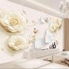 Papier Peint Mural Moderne 3d Stéréo Fleurs Papillon Salon TV Canapé Chambre Décor Romantique Mural