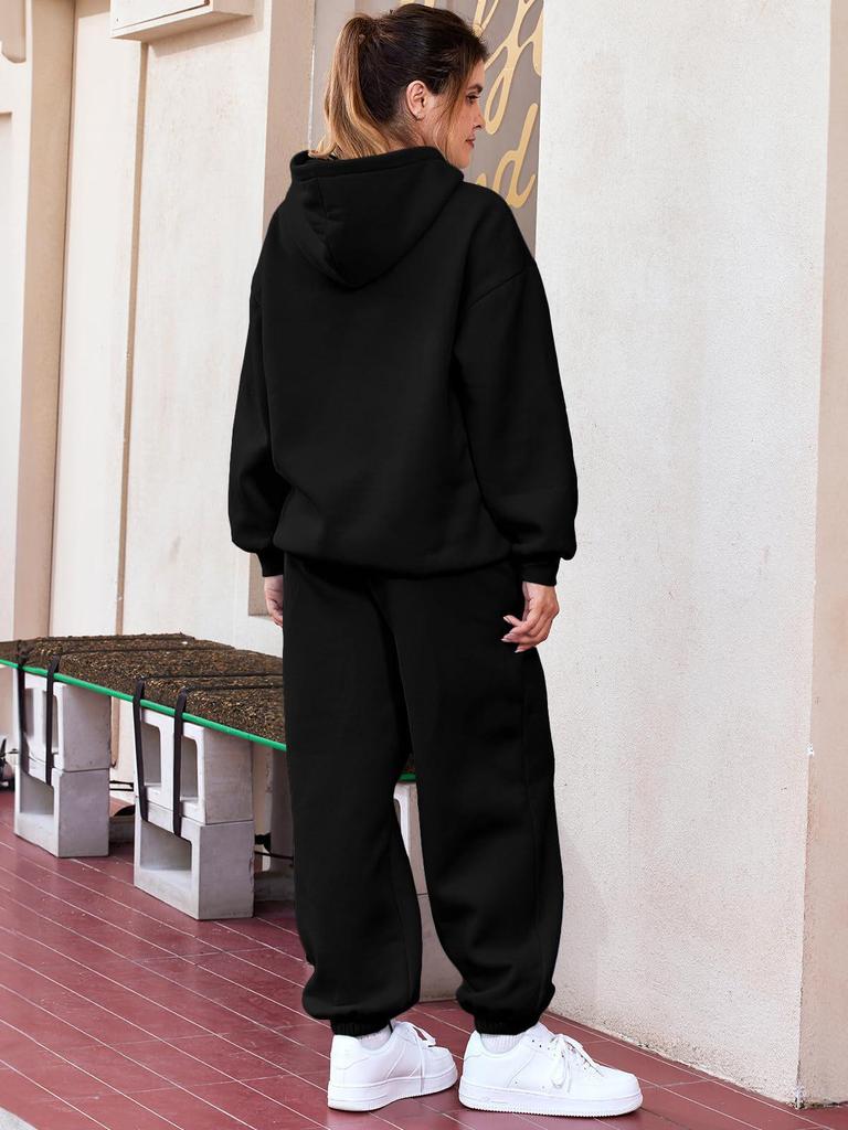 Women's Autumn & Winter 2-Piece Casual Hoodie and Long Pants Tracksuit