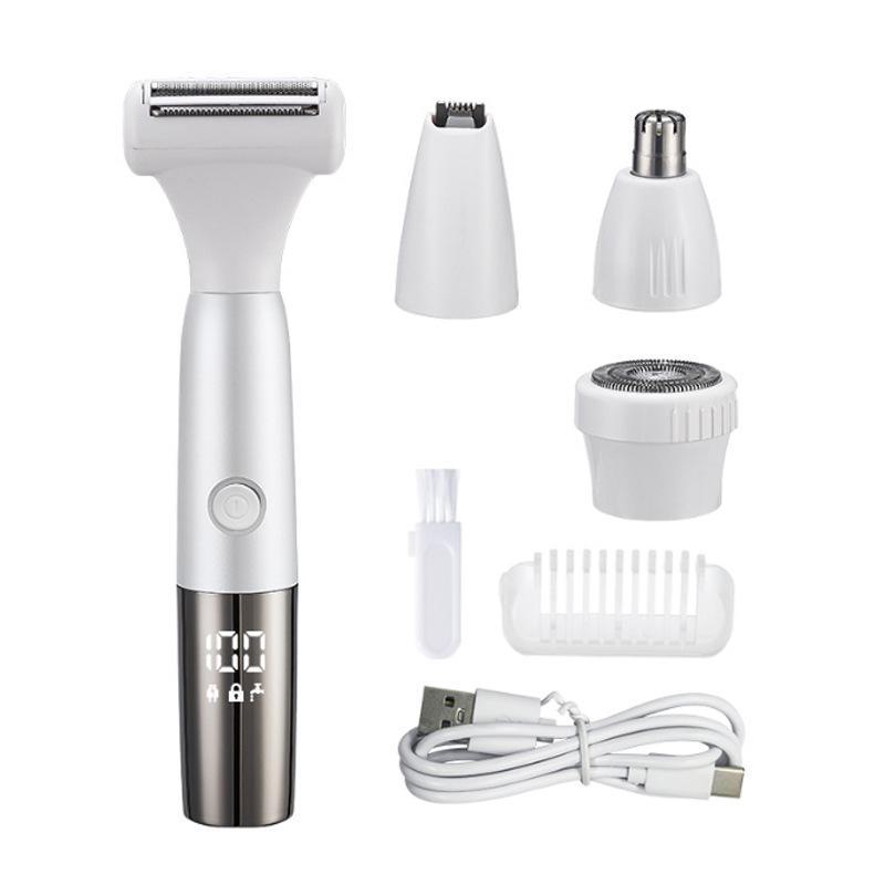 

Многофункциональная женская электробритва с цифровым дисплеем для удаления волос в интимной зоне и подмышками BS-540(4in1)+fine trimming knife