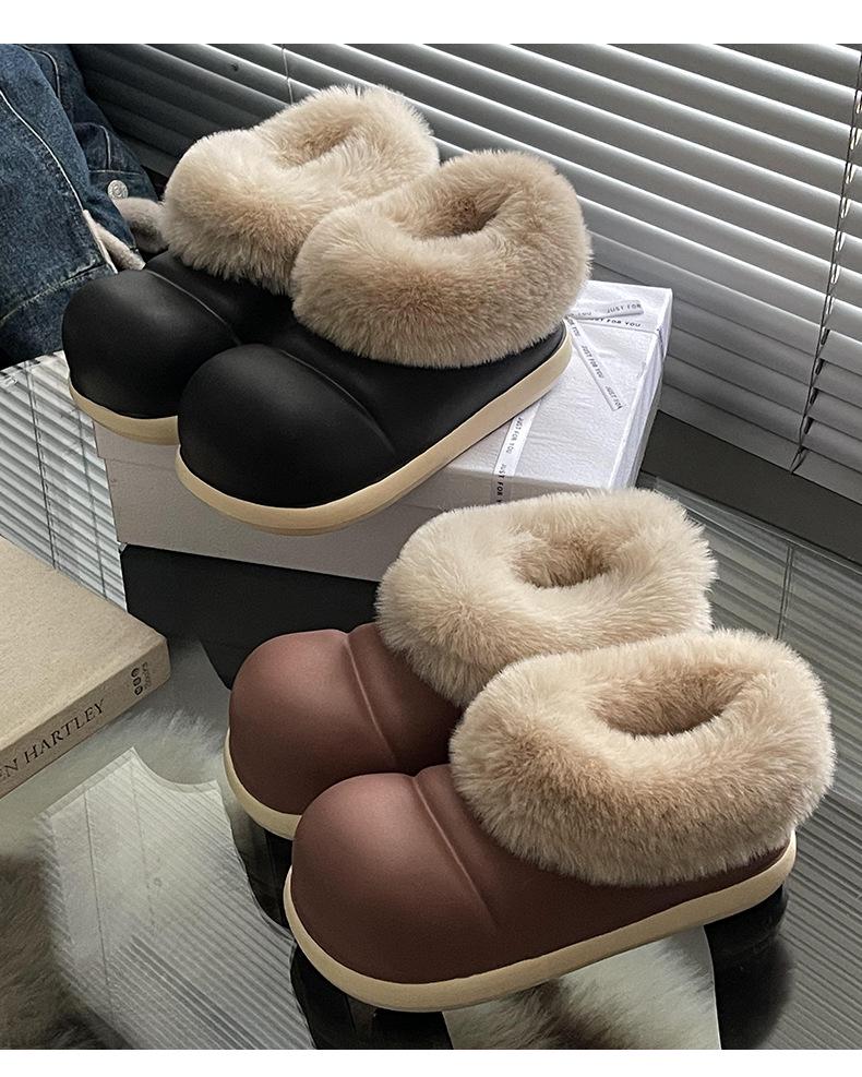 2025 Kuschelige Wasserdichte Baumwoll-Hausschuhe für Mädchen: Winter mit Samtfutter, dicke Sohle, für den Außenbereich