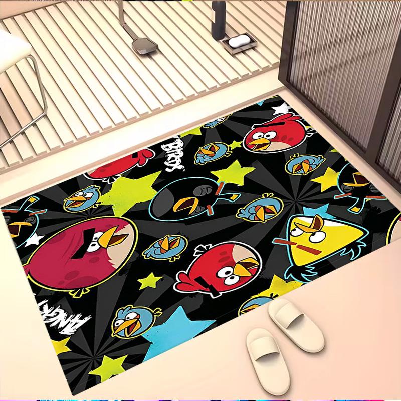 Angry Birds Print Rug, Washable Floor Carpet, For Entryway Dorm Laundry Room Office Study, Home Decor Birthday Christmas Gift