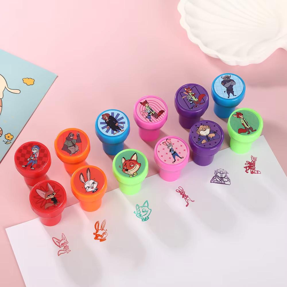 Zootopia Stamps Party Favor Anime Seal Giveaway Classroom Rewards Prizes Souvenir Kids Christmas Gifts Birthday for Kid Friendly Entertaining Fun Play