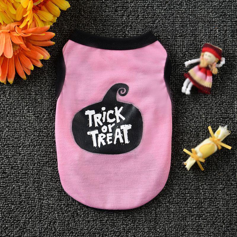 Pet Dog Halloween Skull Printed Cotton Vest Shirt Stylish Puppy Cat Clothes Apparel