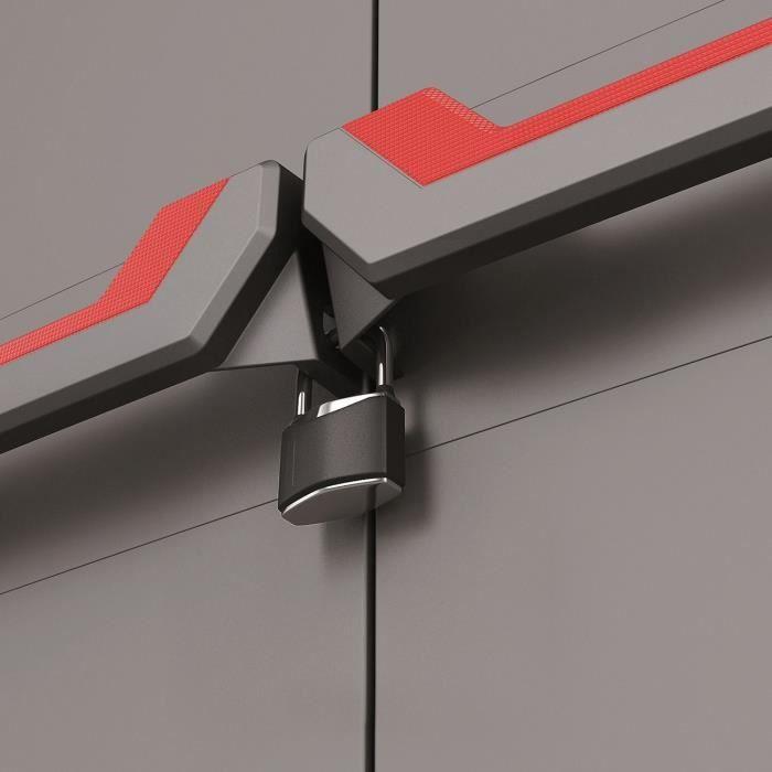 Keter Armoire De Rangement Basse Stilo Gris Et Noir 90 Cm Casier Organisateur 434769