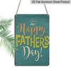 2D Flat, 1pc "Happy Father's Day" Aluminium Sign - 8"x12" Teal Rustic Decor, Hat & Sun Accent Wall Art, Perfect for Father's Day Gifts & Home Decor