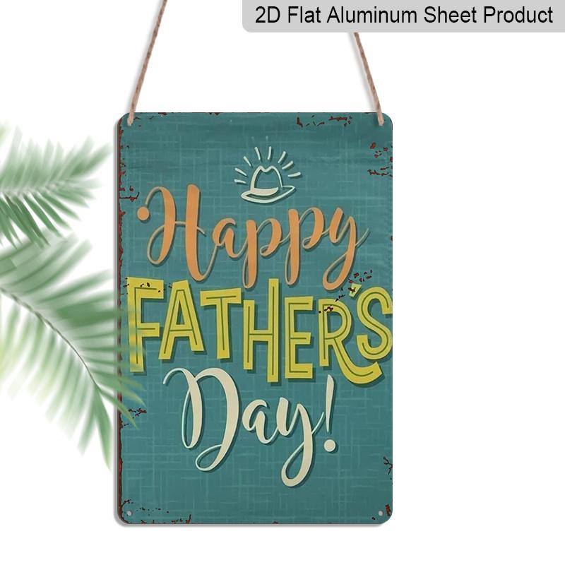 

2D Flat, 1pc Happy Father s Day Aluminium Sign - 8 x12 Teal Rustic Decor, Hat & Sun Accent Wall Art, Perfect for Father s Day Gifts & Home Decor 20*30cm