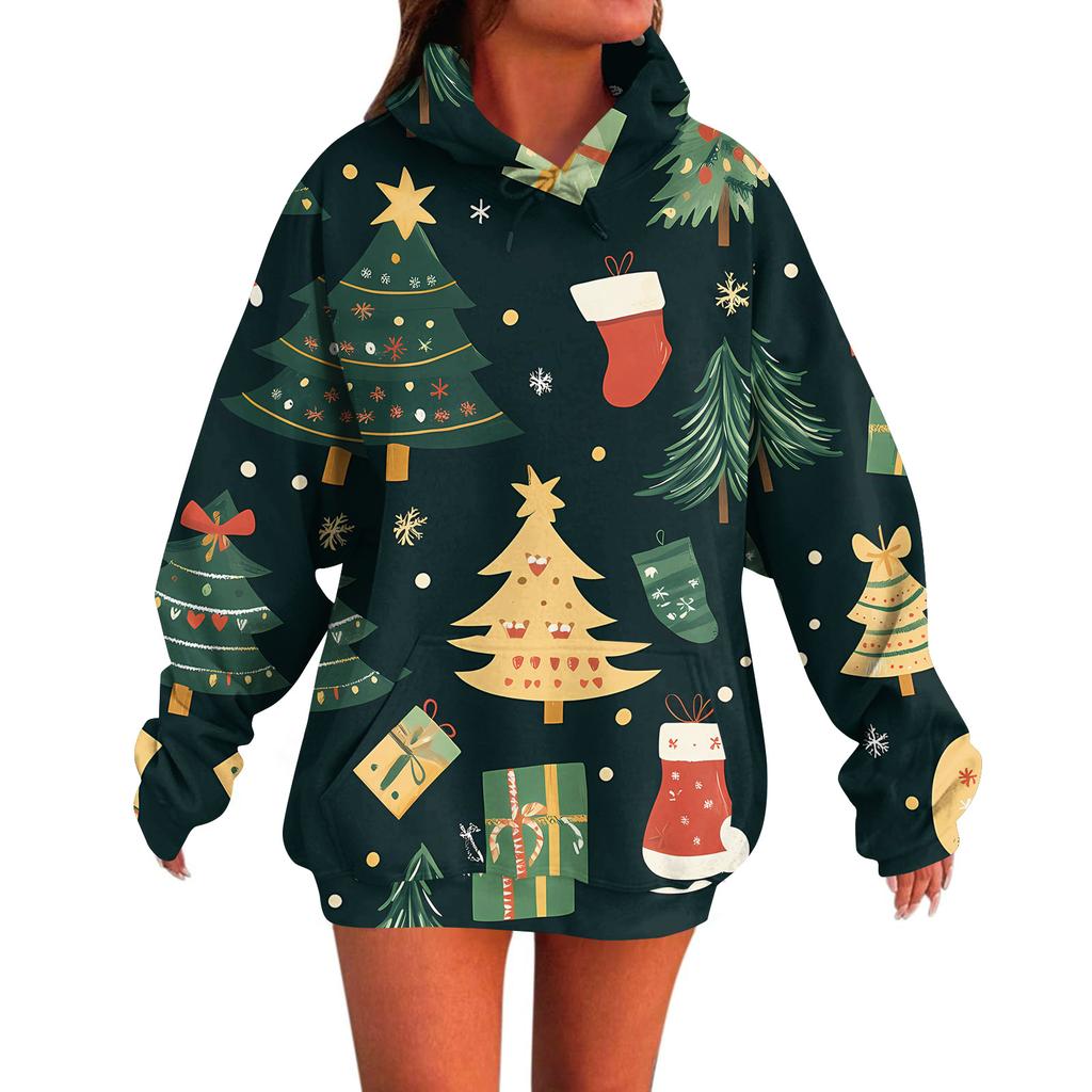 Γυναικεία Μόδα Καθημερινά Ευέλικτα Casual Μπλούζες Φούτερ με Στρογγυλή Λαιμόκοψη Μακρυμάνικα Τοπ Φούτερ με Εκτύπωση