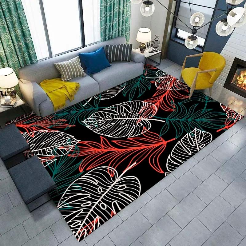 Tropical Plant Leaf Printed Floor Mat Door Front Decoration Home Living Room Floor Mat