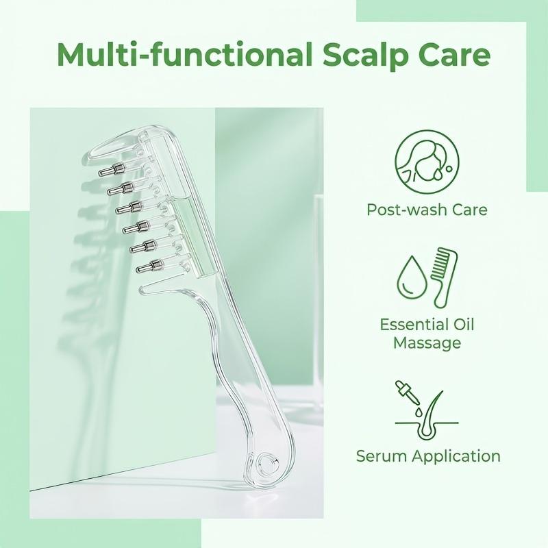 Portable Transparent Hair Root Comb Liquid Guide Applicator Scalp Massage Comb Hair Oil Serum Brush Anti-Leak Hair Care Tool