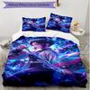 3pcs Duvet Cover Set (1*Duvet Cover + 2*Pillowcase, Without Core), Demon Slayer Print Soft All‑Season Bedding Set, Home Bedroom Decor Gift