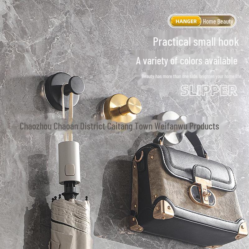 Stainless Steel Punch-Free Wall-Mounted Couple Coat Hooks