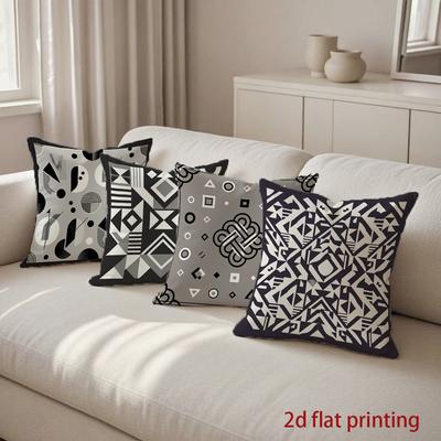 2D Geometric Pattern Decorative Pillow Covers Pattern Cushion Cover Suitable For Sofa Bedroom Car Pillow Cover