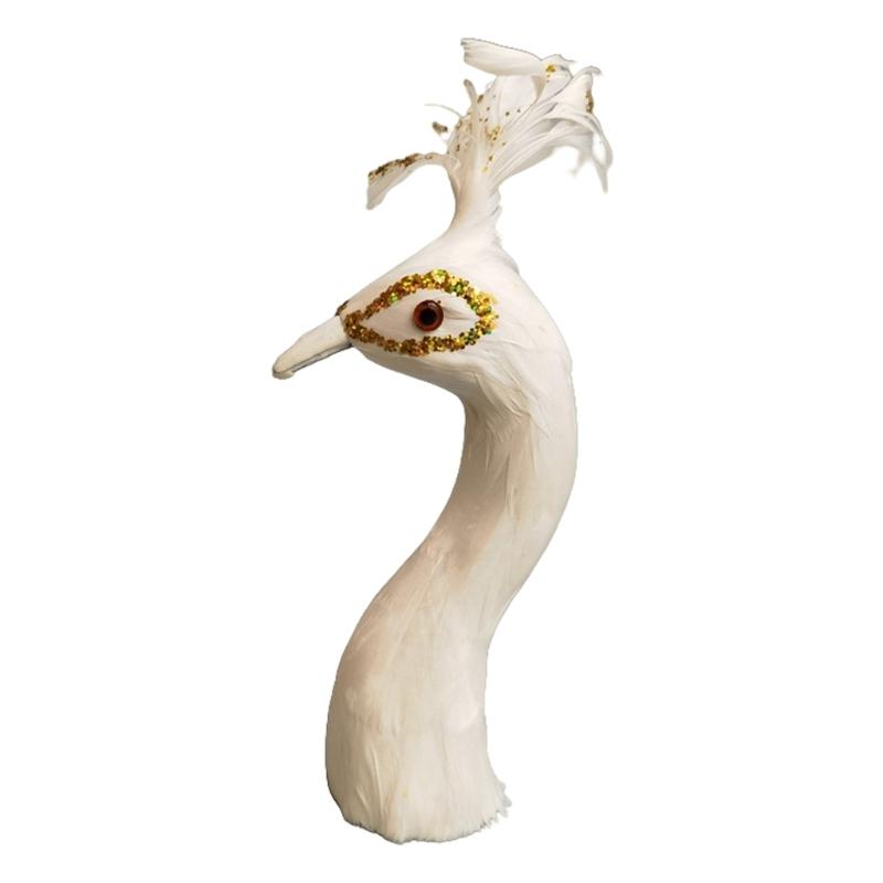 

Realistic Peacocks Head Statue Elegant Decorative Sculpture for Home Office and Living Room Desktop Book Shelf Decors S
