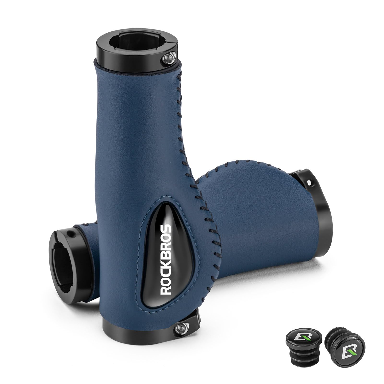 

ROCKBROS Велосипедные эргономичные ручки руля с амортизирующей силиконовой подушкой, двойные, совместимые с кроссовым велосипедом, велосипедные ручки, ручки, амортизация, синий